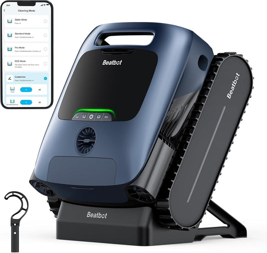 Beatbot A100 Pro Cordless Robotic Pool Cleaner, Clarifies Water, Skims Water Surface, Surface Parking, Blue