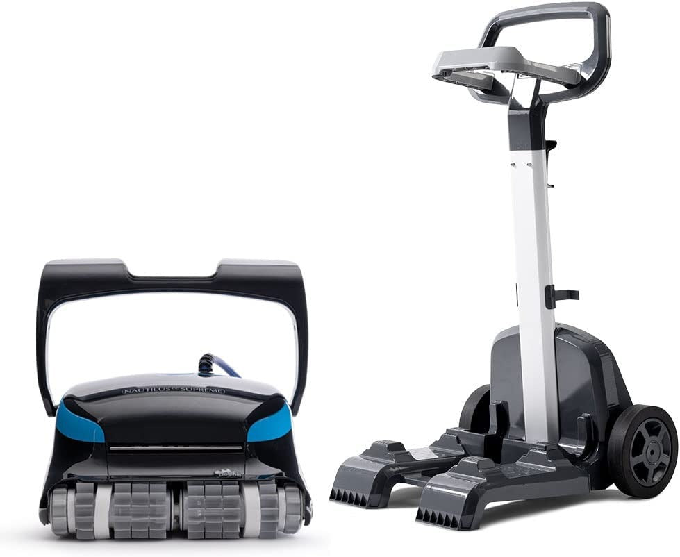 Maytronics Dolphin Nautilus CC Supreme Robotic Pool Cleaner with Pro Caddy