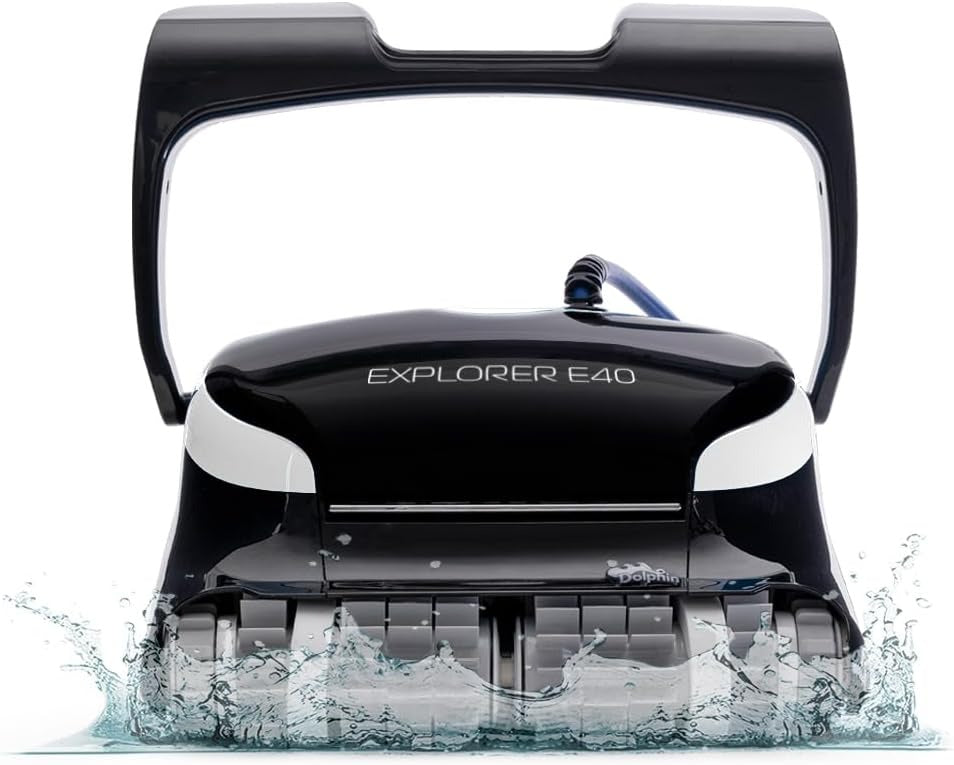 Maytronics Dolphin Explorer E40 Robotic Pool Cleaner – Wi-Fi Enabled with Wall Climbing & Waterline Scrubbing for Inground Pools up to 50 Ft
